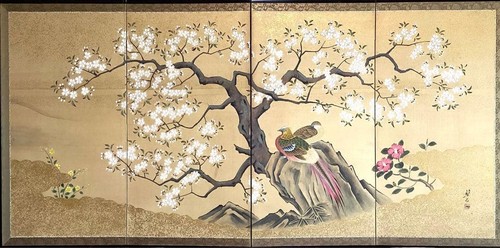 Paravent pliant japonais byobu - pliant,